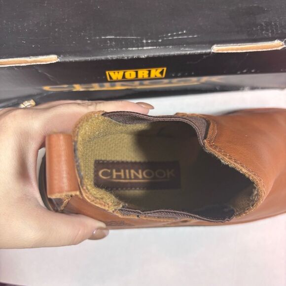 Chinook Work Romeo II Heritage Tan Leather Slip-On Shoe NEW in box Size 10 - Picture 12 of 15